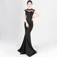 8169 company catwalk evening dress fashion fishtail skirt banquet slim host dress long