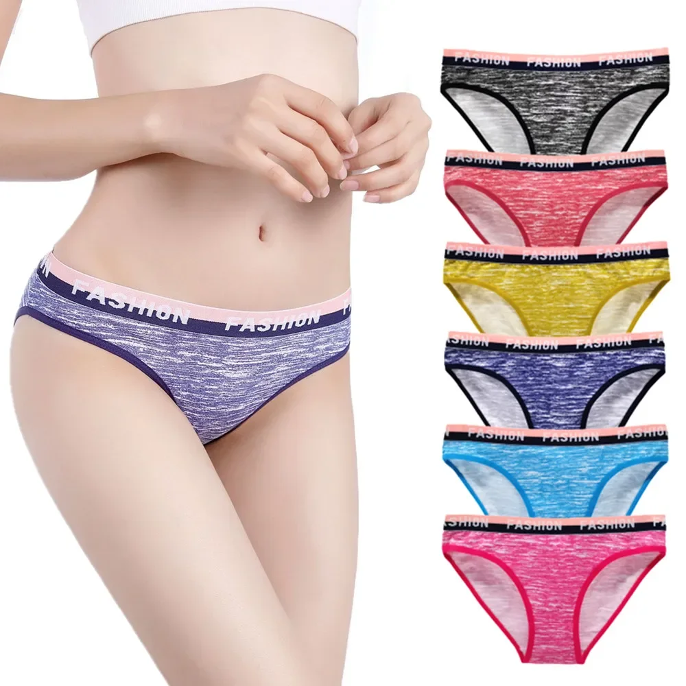 6 шт. &quotмодные&quot женские хлопковые трусы с камуфляжным принтом и буквами широкий
