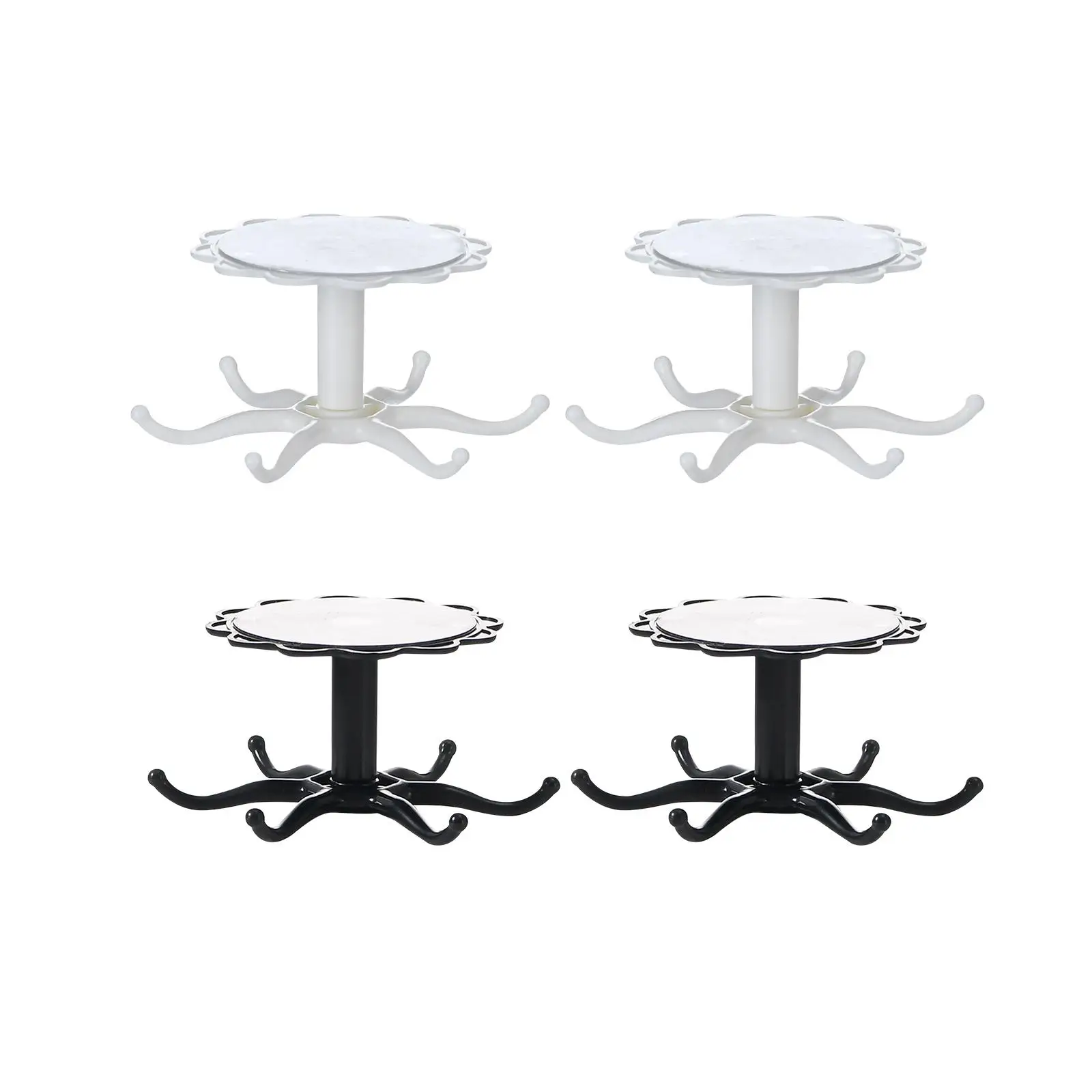 

2x under Cabinet Hooks 360° Rotating Flexible 6 Jaw for Ties Cookware Office