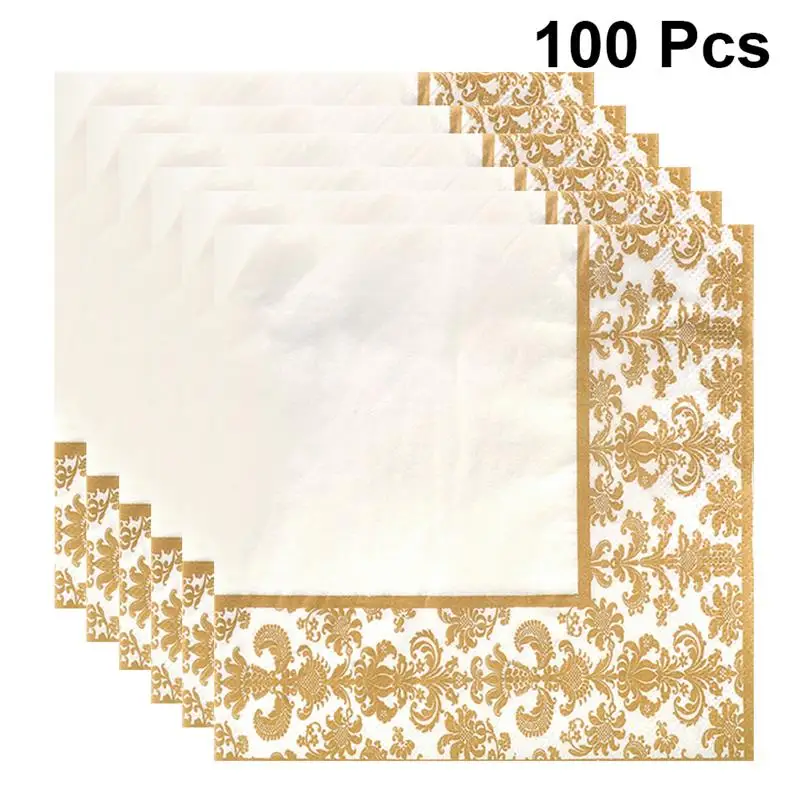 

100pcs Napkins Napkin Paper Towels Tea Napkins Paper Disposable Hand Towel Banquet Napkins Disposable Tissue Paper Napkins