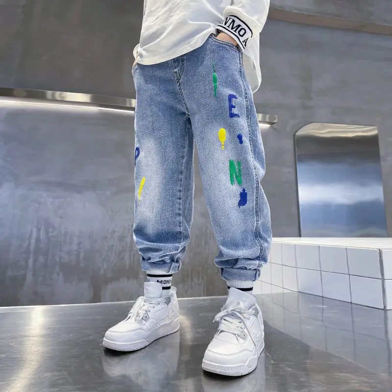 

Джинсовые брюки для мальчиков 4-14 лет, на осень/весну