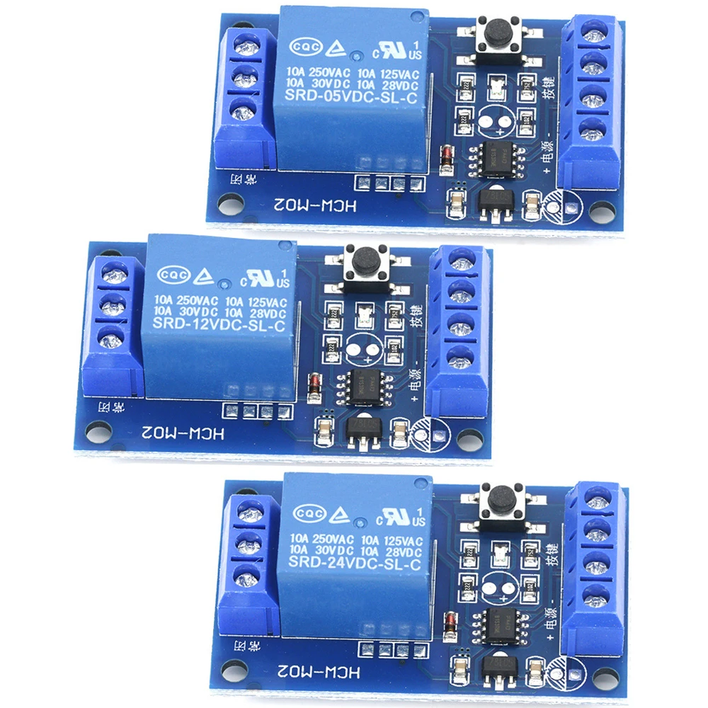 

DC 5V/12V/24V Bistable Relay Module Single Button Relay Modules One Key Car Modification Start-Stop Self locking Relay Switch