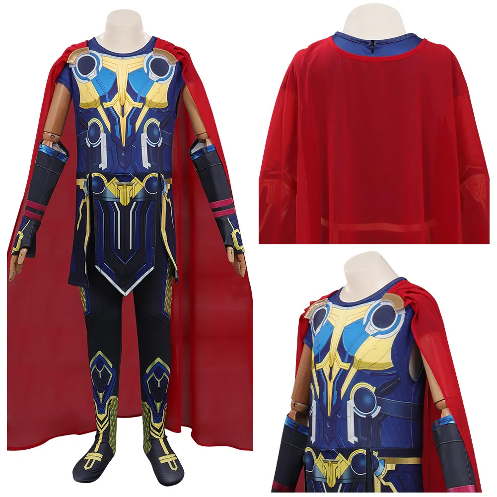

Thor: Love and Thunder (2022) Cosplay Costume Jumpsuit Cloak Outfits Kids Children Halloween Carnival Suit