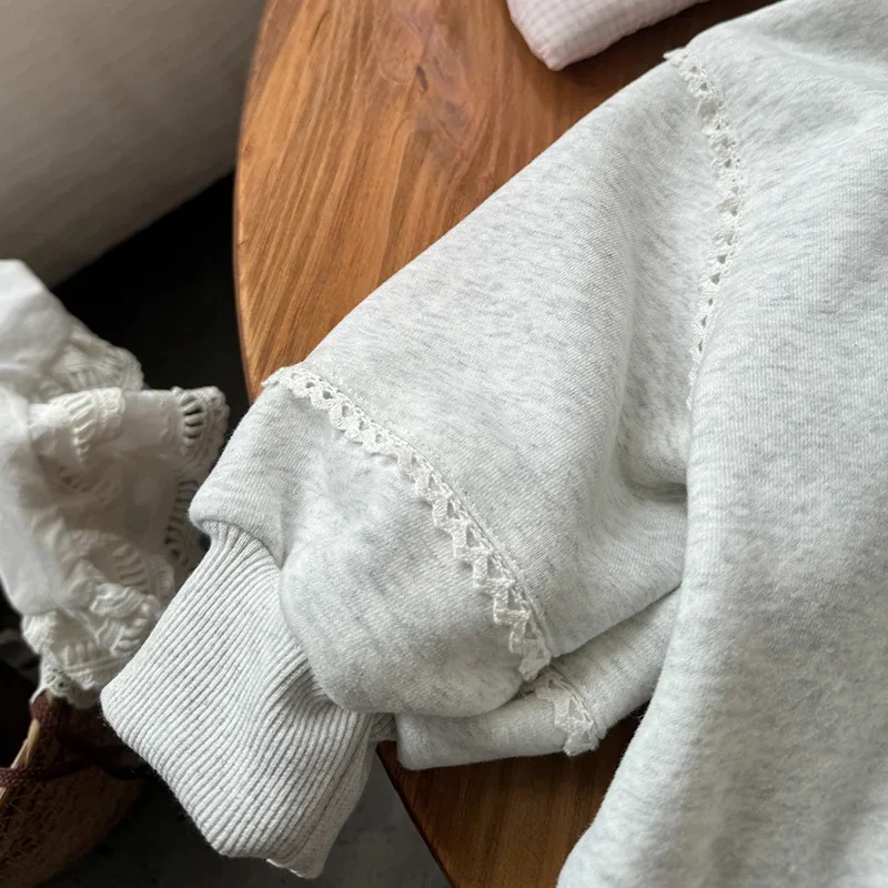 Толстовка с капюшоном для девочек 2024 зимняя новая детская одежда корейский стиль