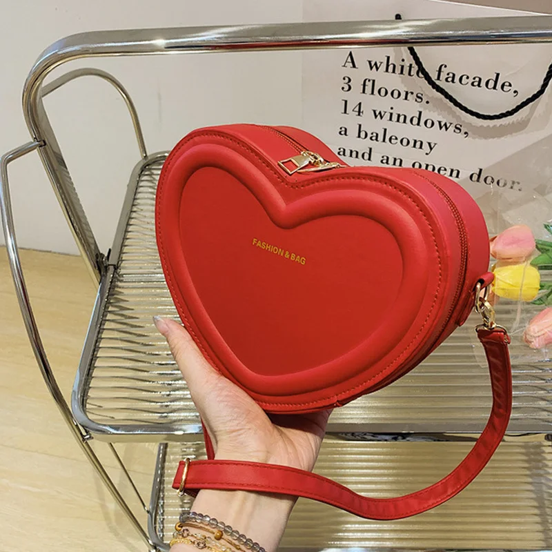 

Модные сумки через плечо в форме сердца для женщин, Новые однотонные Женские сумки в повседневном стиле, дизайнерские женские сумки, сумка