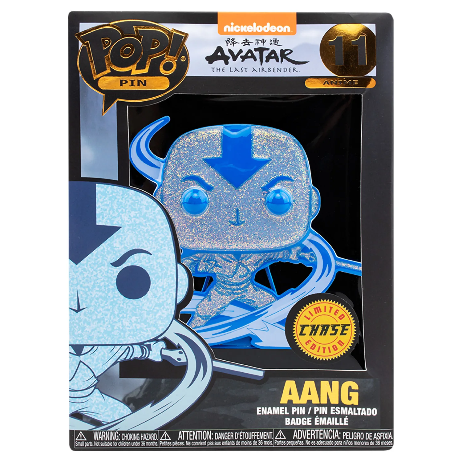 Значок Funko POP! Pin Avatar The Last Airbender Aang w/Chase Large Enamel AVAPP0006 металлический пин с подставкой
