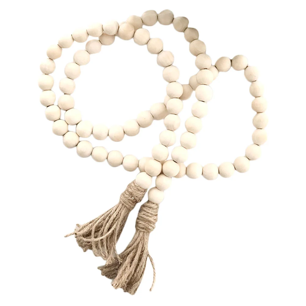 

Decor Beads Garland Bead Farmhouse Home Wood Wooden Wall Rustic Tassel Decorative Hanging Tasselsstring Christmas Prayer Room