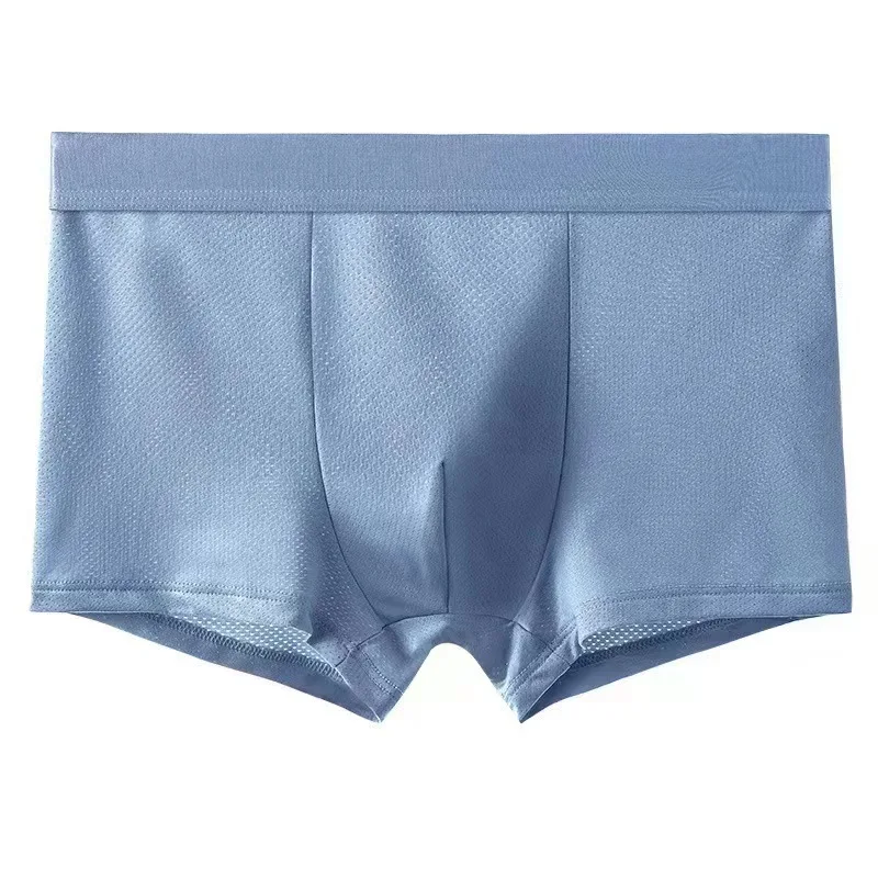 Two pack summer men's ice mesh hole panties Breathable comfortable boxer pants antibacterial crotch thin and quick drying