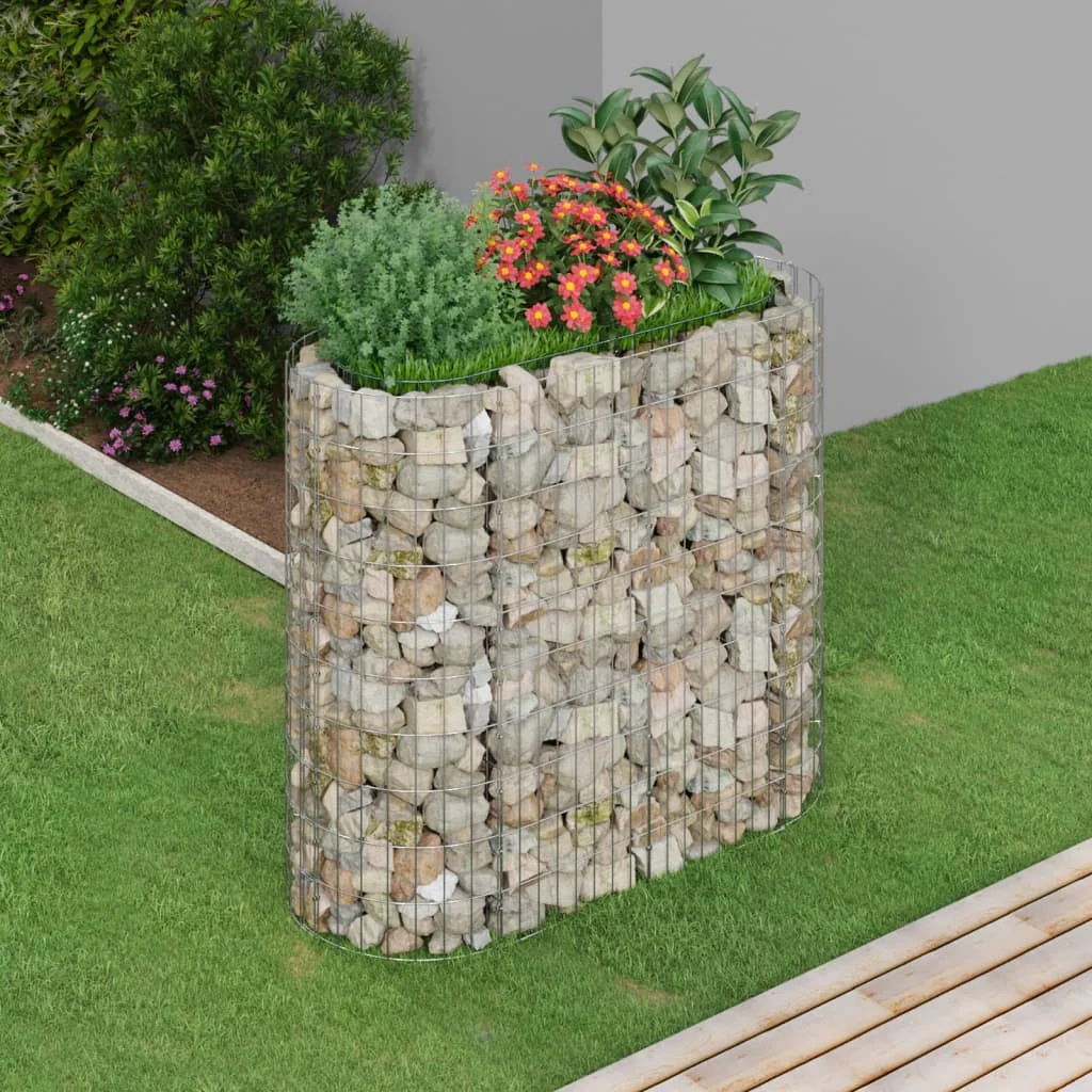 

Gabion Raised Bed, Garden Planters, Patio Plant Pots Galvanised Iron 120x50x100 cm