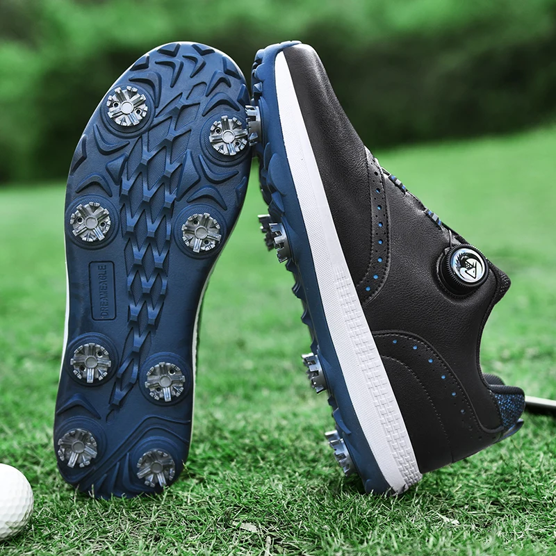 Professional Men's Golf Shoes Non Slip Fixed Spikes Men's Outdoor Grass Leisure Golf Training Walking Shoes 40-48