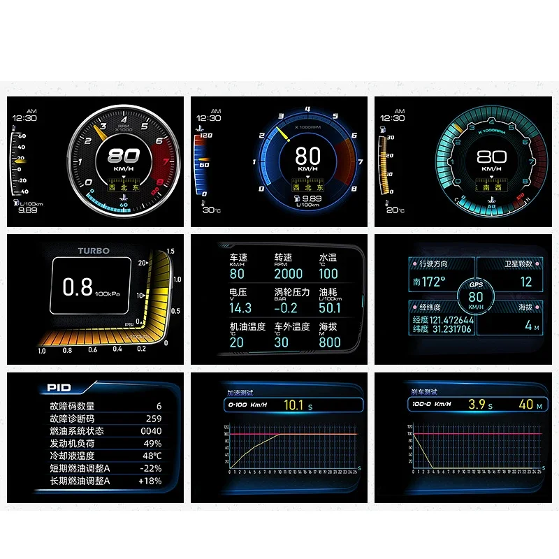 A600 Автомобильный HUD Многофункциональная приборная панель Бортовой компьютер