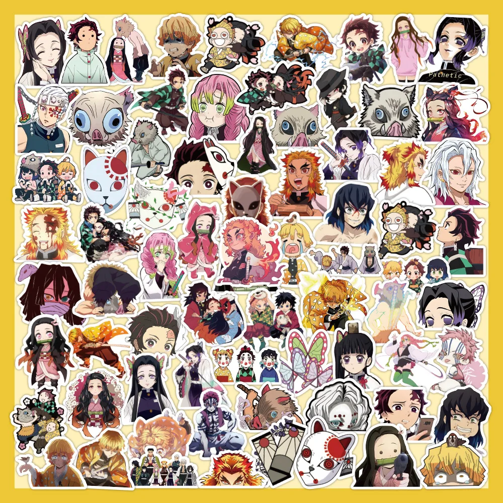 

10/30/60/120PCS Cool Anime Demon Slayer Stickers Graffiti Decals Kids Toys DIY Laptop Suitcase Fridge Skateboard PVC Sticker