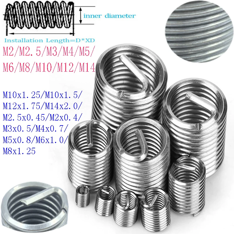 

M2 M2 M2, 5 _ M14 сталь 304, тонкие зубья, резьба, вставка, втулка, винтовая втулка, винтовая втулка, ремонт проволоки