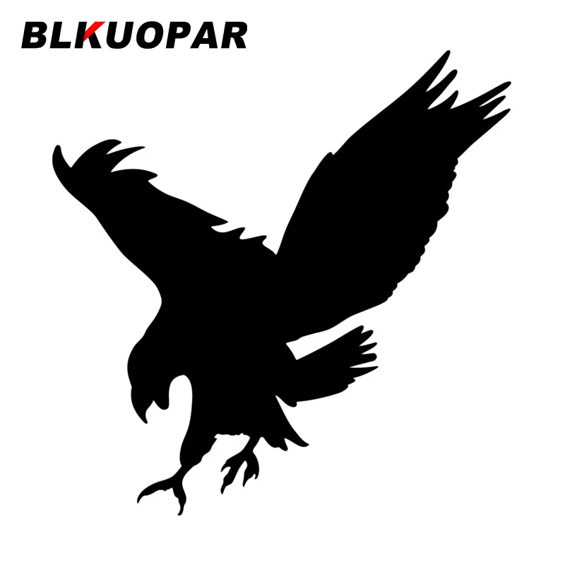

Автомобильная наклейка BLKUOPAR против столкновений с черной птицей и орлом, забавная простая наклейка на окклюзию с царапинами, шлем, автомобильные аксессуары