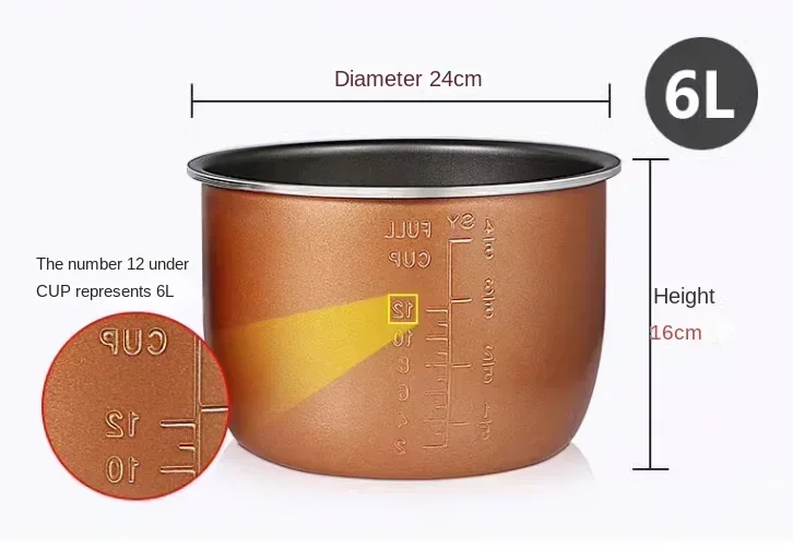 

Электрическая скороварка с вкладышем, мультиварка с чашей 4 л, 5 л, 6 л, антипригарная сковорода с двойным распылителем, утолщение