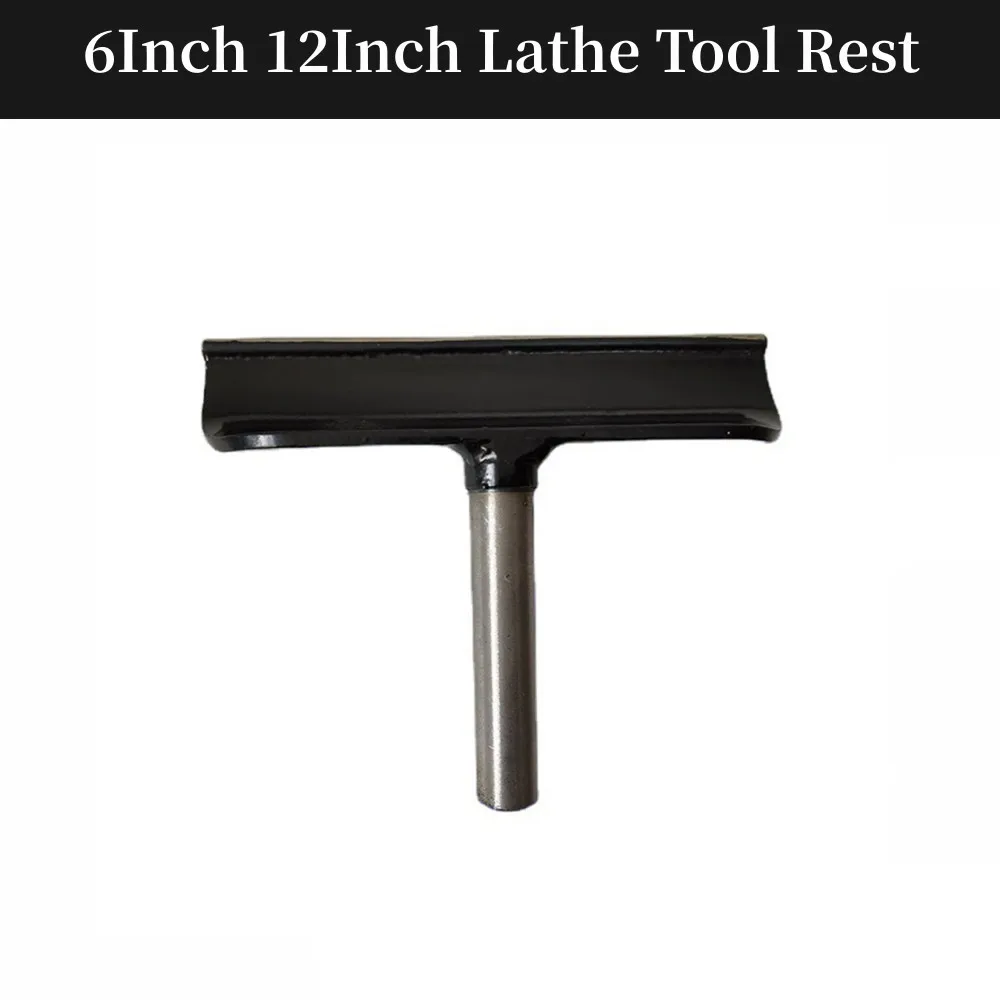 

1Pc 6Inch 12Inch Lathe Tool Rest Black Steel Woodworking Turning Tool Holder Column 16mm For Woodworking Small-scale Lathe