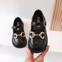 spring autumn girls shoes metal chain shoes black kids flats beige single shoes for baby child princess shoes toddlers 1 12y