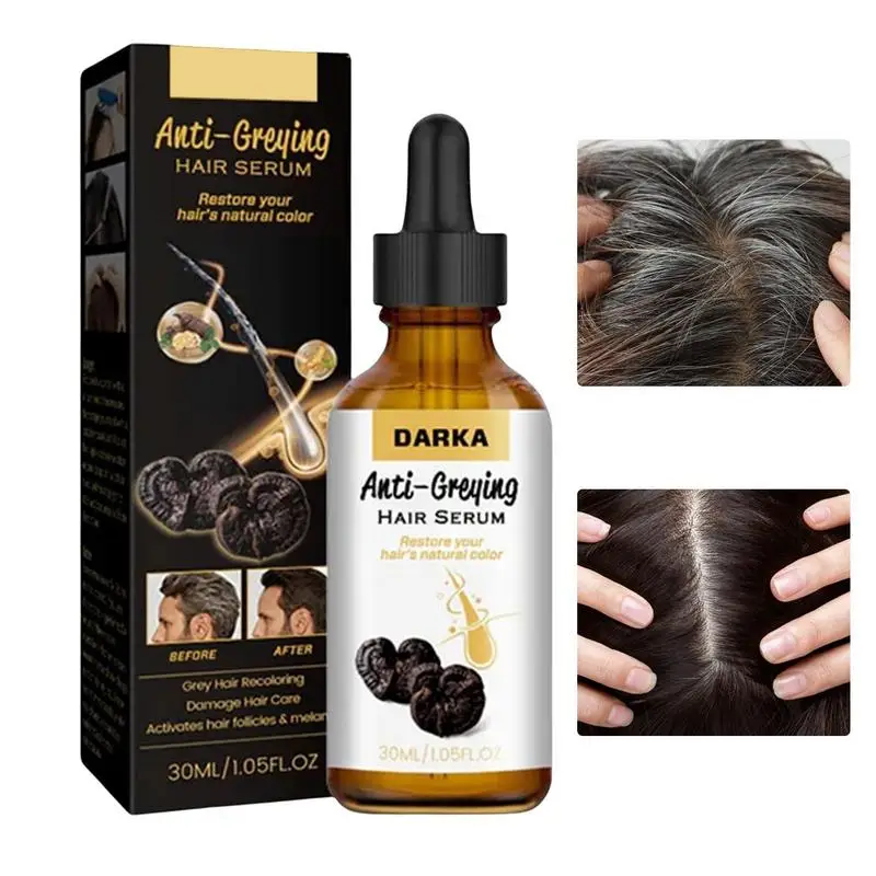 

30ml Anti-Greying Hair Serum Ganoderma Nutrient Natural Darkening Serum Anti Greying Hair Serum For Women Men Anti Loss Hair
