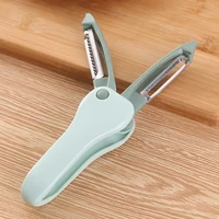 foldable double head peeler color contrast stainless steel fruit vegetable kitchen household 2 in 1 multifunction wire planer