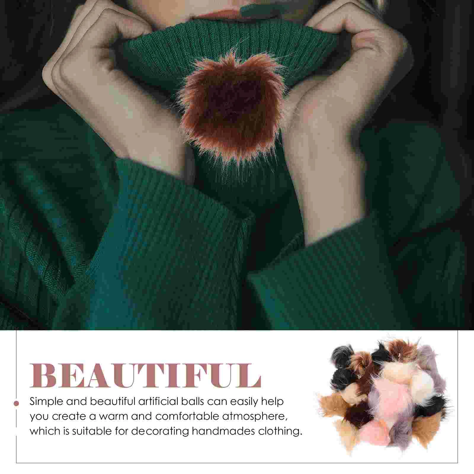 24 шт. плюшевые шарики с мехом помпонами для шапок пушистые украшения