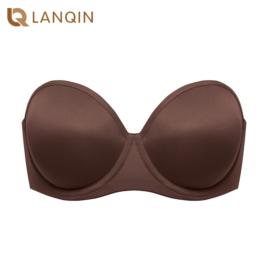 Женский бюстгальтер на косточках без бретелек с небольшими вкладышами эффект