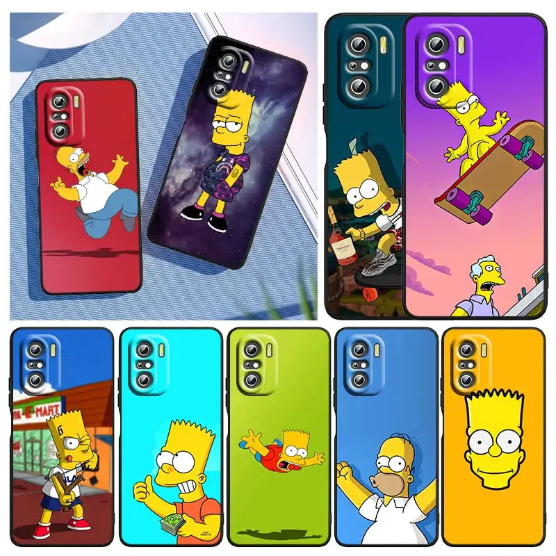 

Anime Cute The Simpson For Xiaomi Redmi Note 10S 10 K50 K40 Gaming Pro 10 9AT 9A 9C 9T 8 7A 6A 5 4X Black TPU Phone Case