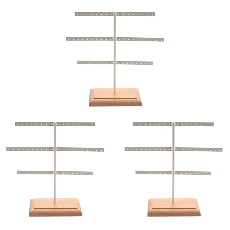 

3X модный органайзер для ювелирных изделий с 52 крючками, органайзер для сережек, подвесной держатель, подставка для демонстрации ожерелья, б...