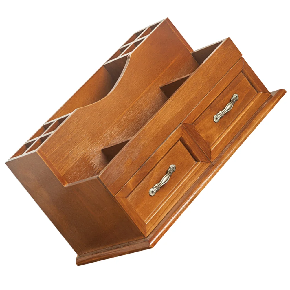 

Настольный ящик деревянного типа, винтажный Настольный органайзер, Цинковый держатель для офиса