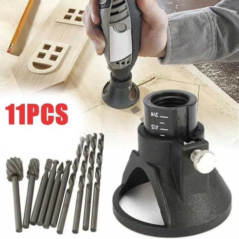 

11PCS Electric Drill Engraver Grinder Rotary Power Tool Sanding Polishing Guide Accessories With Drill Bits Dremel Rotary Tools