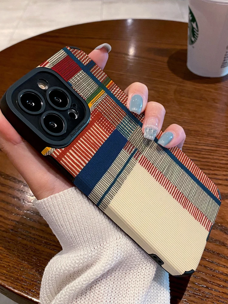 Luxury Premium Sense Splicing Stripe Phone Case Suitable for IPhone13ProMax 11 6s Xr 14Plus 7 8plus Silicone All-Pack Anti-fall