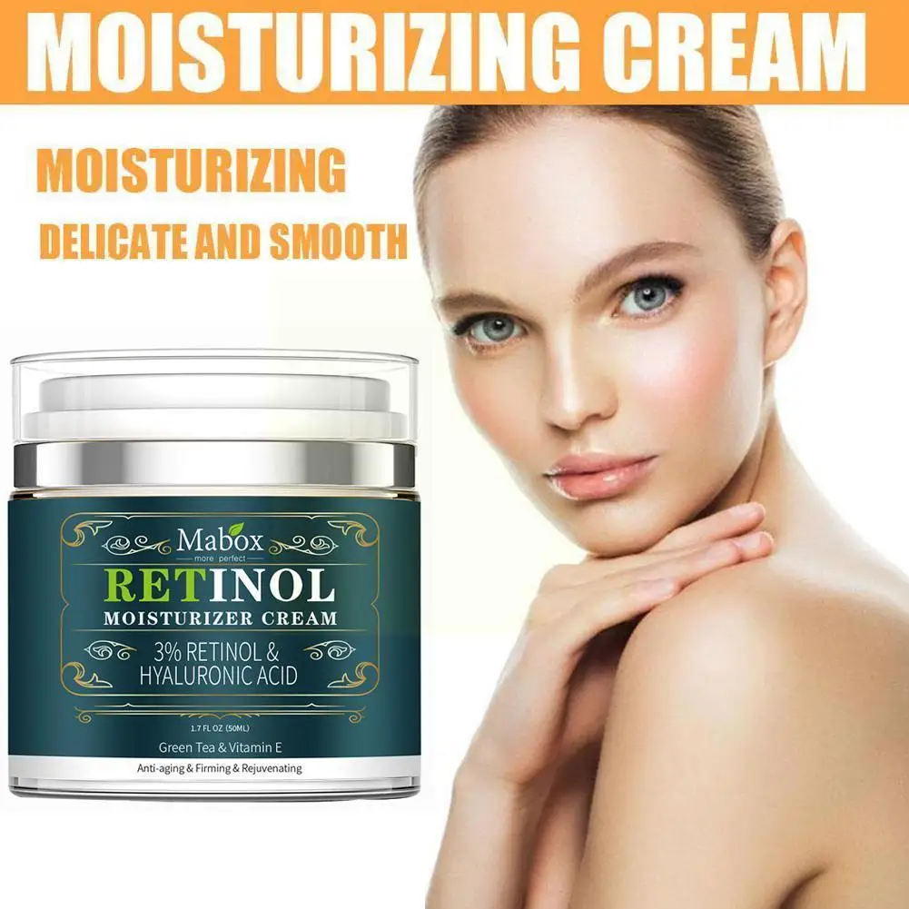 

Whitening Face Cream 2.5% Active Retinol Moisturizer Anti Aging Vitamin E Hyaluronic Acid Green Cream For Face 50ml V2v5