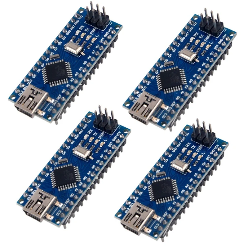 

Mini Nano V3.0 Atmega328p 5V 16Mhz Micro-USB Controller Board CH340 Chip Compatible For Arduino (4 Pieces)