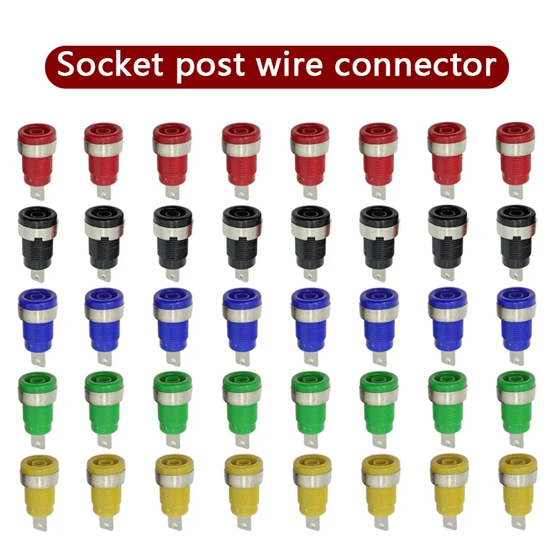 

40 шт. 4 мм наконечник типа «банан», изолированная безопасная клемма 32A, 5 цветов, гнездовой разъем, Панельное крепление, переплетная Клемма, соединитель провода