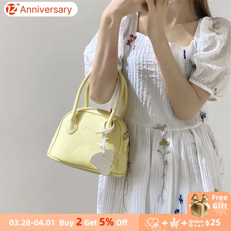 

Elegant Design Women Blue Lychee Pattern Shoulder Shell Bag PU Leather Ladies Portable Small Tote Handbags Female Messenger Bag