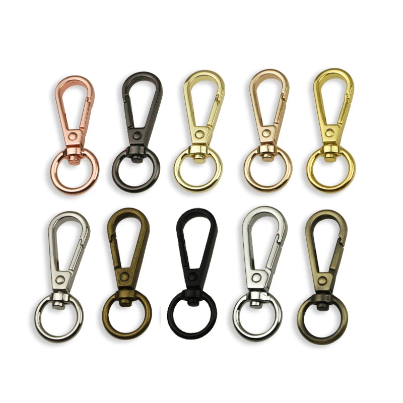 

10 Pack Small Alloy Spring Clips, Flag Pole Clips, Scuba Diving Clips Spring Hooks for Dog Leashes, Keychains, Bird Feeders