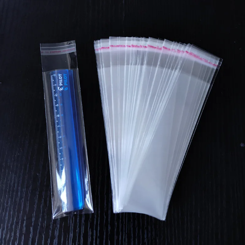 OPP Transparent Rectangular Plastic Self-adhesive Bag Ziplock Pouch Pen Jewelry Candy Packaging Resealable Gift | Дом и сад