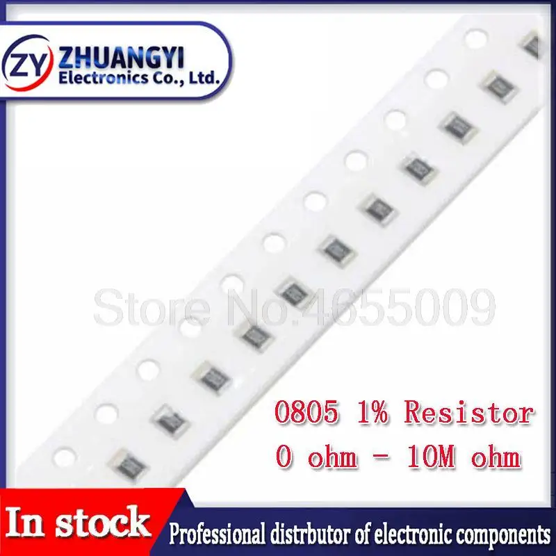 

100pcs 1% 0805 SMD resistor 0R ~ 10M 1/8W 0 0.1 1 10 100 150 220 330 ohm 1K 2.2K 4.7K 10K 100K 1R 10R 100R 150R 220R 330R 1M 10M