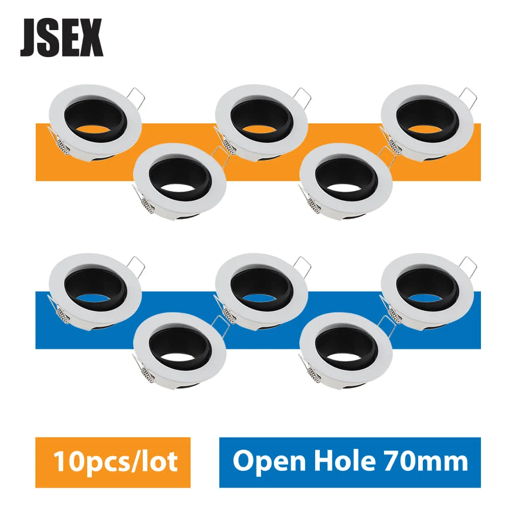 

Точечные светильники 10 шт./лот, держатель светильника с открытым отверстием, 70 мм, Встраиваемый светодиодный потолочный светильник GU10 MR16