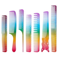 rainbow comb hairdressing salon equipment plastic comb hair cutting styling tool personal health care accessaries supplies 2022