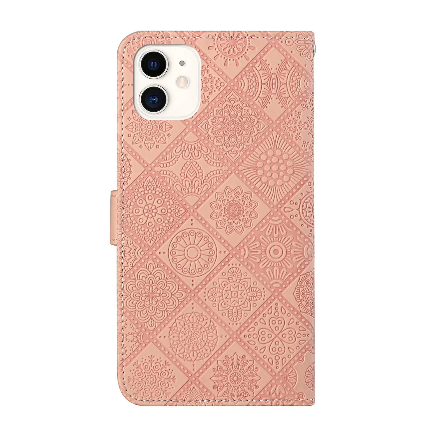 Flip Phone Case for iPhone 14 13 12 Mini SE 2020 11 Pro Max XR Xs 6 7 8 Plus Embossed Leather Wallet Protect Book Cover Lanyard