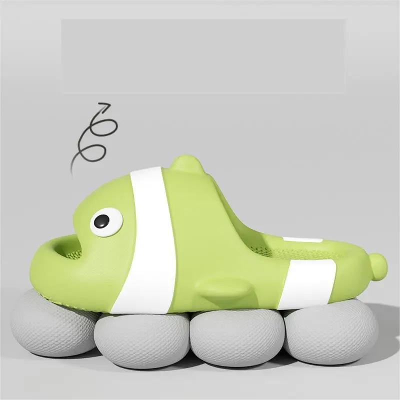 New 2023 EVA bottom summer slippers funny fish modeling slippers outdoor women's shoes children's slippers men's couple cartoon