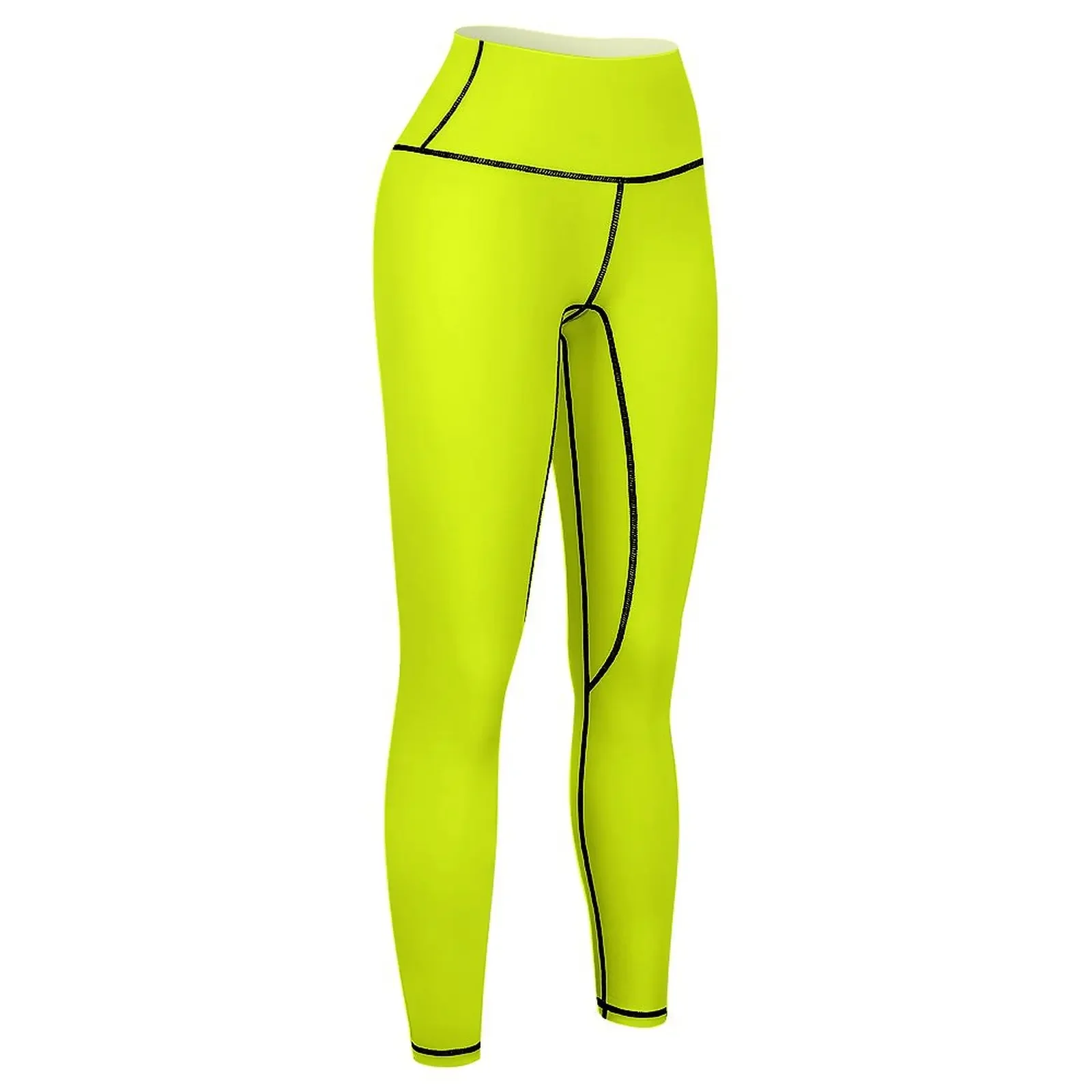 Женские леггинсы Chartreuse Yellow Solid Color, однотонные, для фитнеса, с высокой талией, спортивные, для push-up эффекта. (art.: 3920db709ce59) - 3920db709ce59