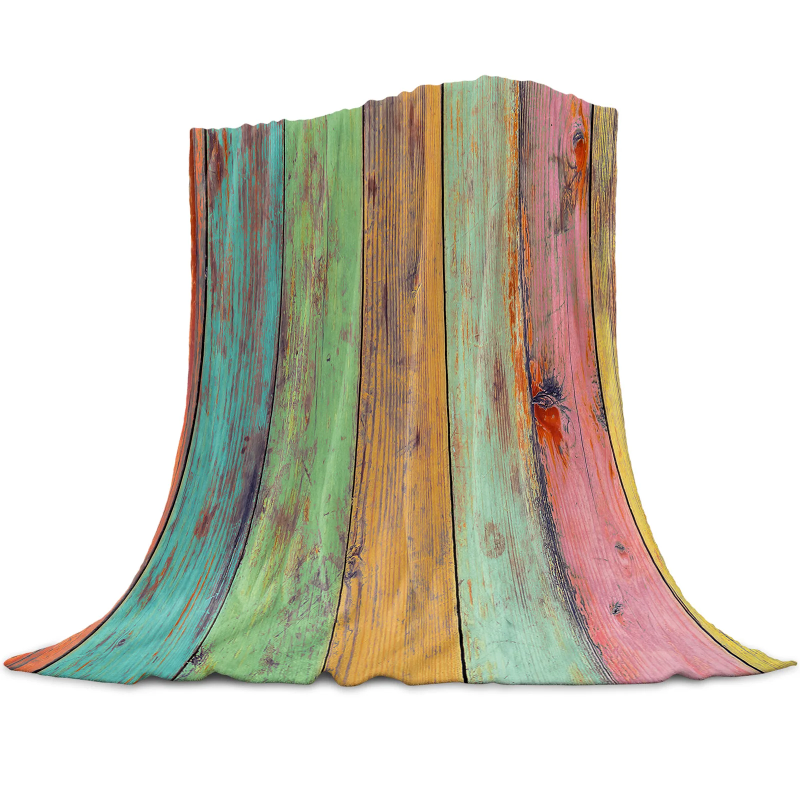 Цветное деревянное одеяло Фланелевое зимнее покрывало для кровати дивана