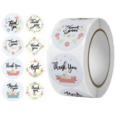 

500 шт., наклейки с надписью «Thank You»