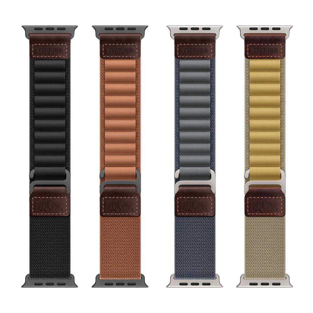 Фото Ремешок Alpine Loop из нейлона и кожи для Apple Watch Ultra 2/3, 49 мм, 46 мм, 45 мм, 44 мм, 42 мм, серии 11, 10, 9, 8, 7, 6, SE. №1