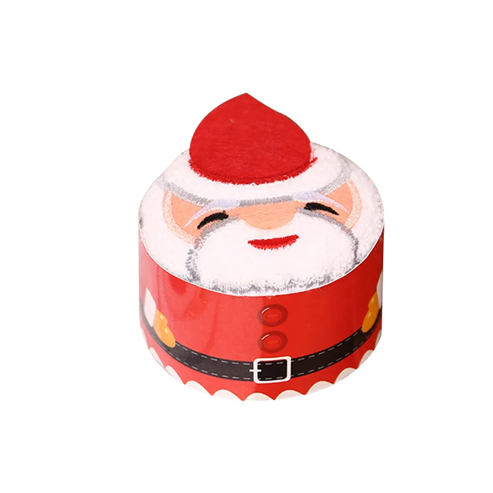 

2pcs Christmas Cotton Towels Creatively Folded Washcloth Festive Gifts for Kids(Santa and Snowman)