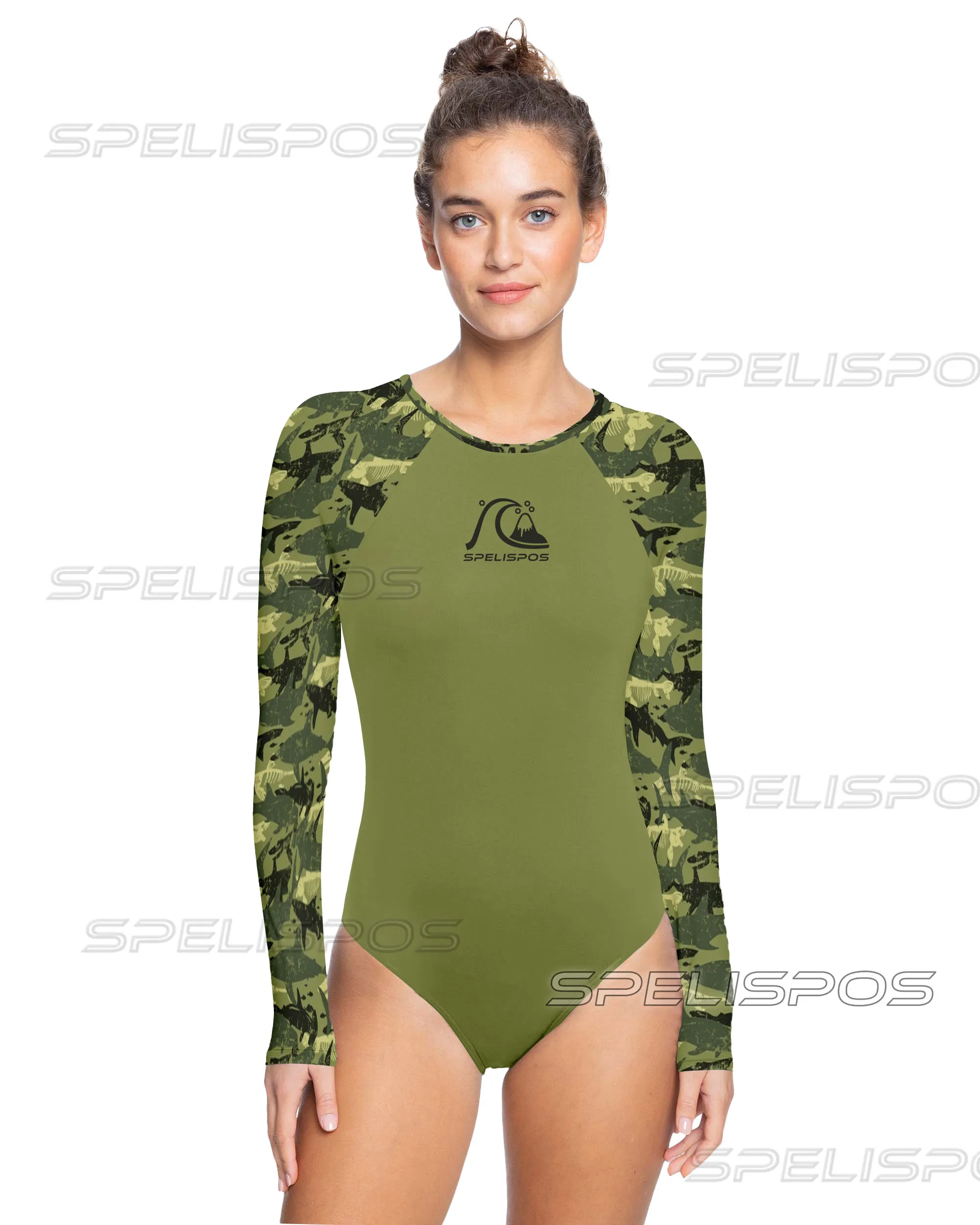 

SPELISPOS New Women One-Piece Swimwear Functional Training Swimsuit Surfing Bodysuit Quick Dry Swim Pool Sports Beachwear Bikini