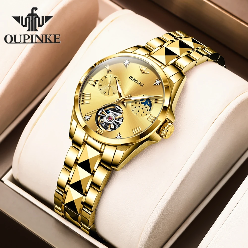 

OUPINKE Luxury Brand Watches for Women Automatic Mechanical Sapphire Waterproof Watch Lady Bracelet Wristwatch Gifts Reloj Mujer