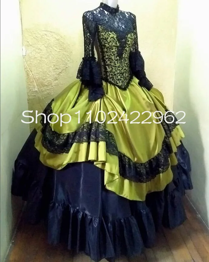 

Женское вечернее платье в викторианском стиле, викторианское платье с высоким воротником и рукавом Феи, красное платье в стиле стимпанк, платье для выпускного вечера