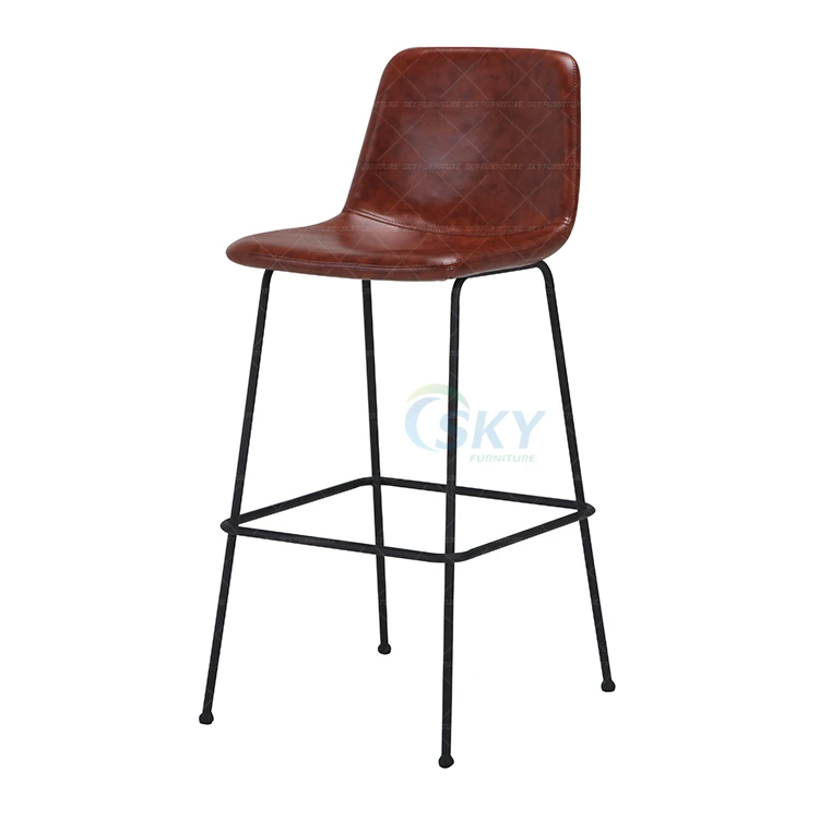 

CN mid century modern bar stool velvet pu bar stool retro